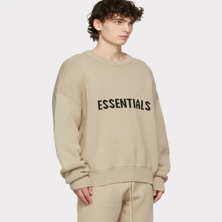 ESSENTIALS秋冬男女同款经典针织字母冬季圆领毛衣针织衫打底