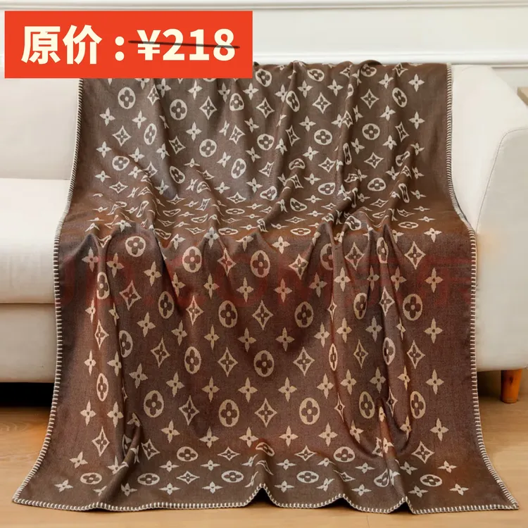 轻奢老花毯子保暖厚款ins风休闲毯车载毯午睡毯披肩谈可铺可盖