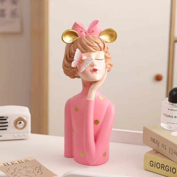 【95%好评率】治愈系蝴蝶女孩雕塑摆件客厅电视柜玄关酒柜桌面现代