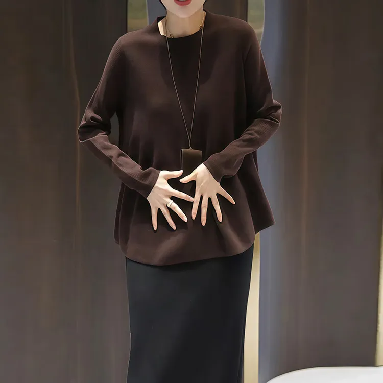 慵懒风针织衫女士2025秋季新款时尚洋气减龄宽松显瘦打底t恤上衣