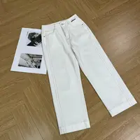 韩版复古简约气质百搭明线九分直筒裤H9417