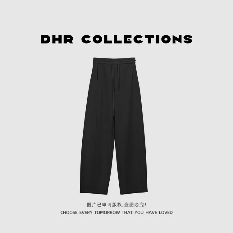 豆豆9【羊毛醋酸银丝弯刀裤】休闲百搭时尚显瘦直筒裤子女-25QK005