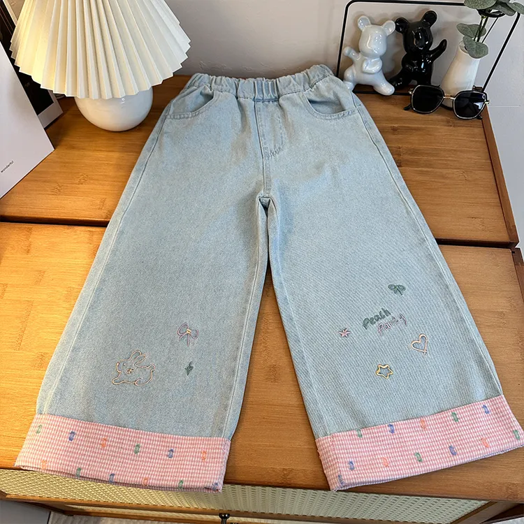 女童牛仔裤直筒休闲2025春季新款儿童秋装宽松洋气长裤时髦直筒裤