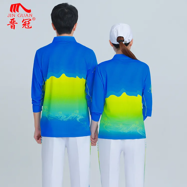 晋冠春秋情侣长袖套头直筒裤速干高腰翻领休闲套装长袖晋冠不起球