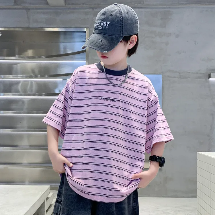 男童t恤短袖夏季中大童8-15岁男童装6-12岁潮款韩高级感半袖上衣
