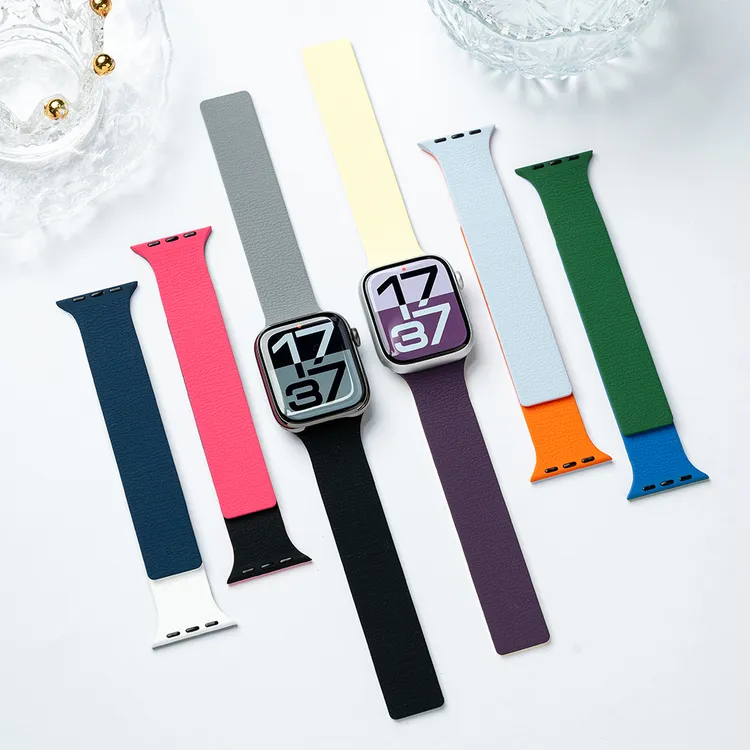 适用苹果S11手表iwatch10表带applewatch9磁吸SE硅胶男女运动腕带