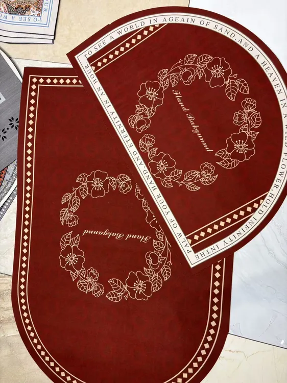 买一送一硅藻泥 尺寸80×120/60*90椭圆形地垫 家用防滑印花脚垫