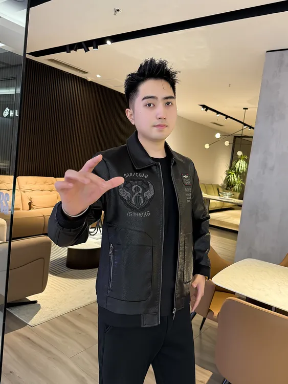 25秋季黑色翻领皮夹克时尚百搭修身帅气潮流休闲男外套男款轻奢