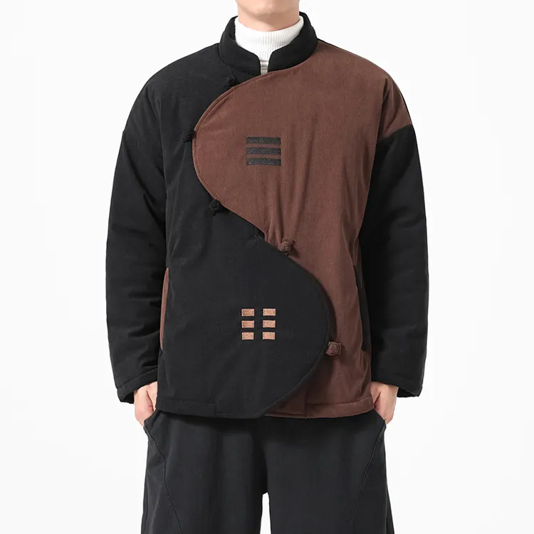 中国风棉服冬装棉袄灯芯绒加厚保暖禅意汉服男士立领棉衣唐装外套