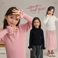辰辰妈【伊人】女童木耳边针织衫洋气儿童弹力保暖打底毛衣9327D