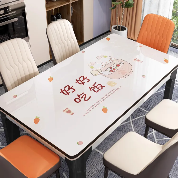 pvc餐桌垫免洗防水防烫隔热耐磨软玻璃茶几桌面保护垫长方形桌布