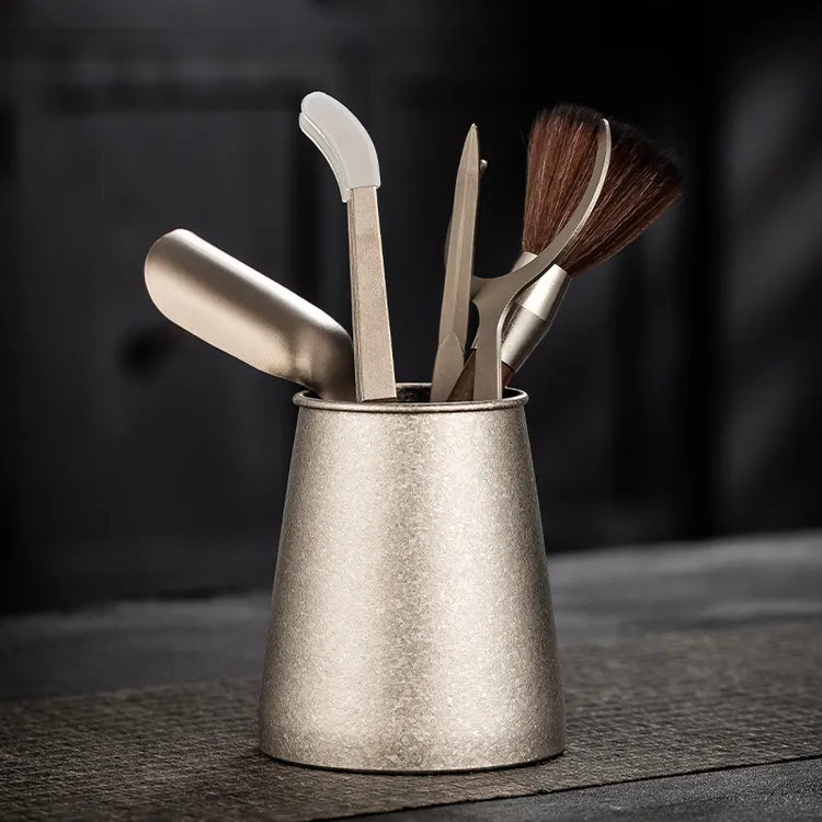 纯钛茶道六君子套装高档泡茶工具钛茶夹茶针茶刷茶勺茶道配件大全