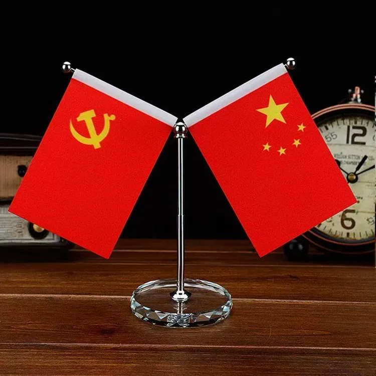 车载国旗摆件汽车用小红旗小国旗车内五星办公桌装饰用品中控车载