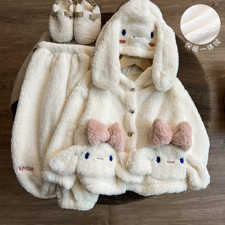 儿童睡衣冬季加厚女童加绒家居服秋冬款女宝宝珊瑚绒女孩2025新款