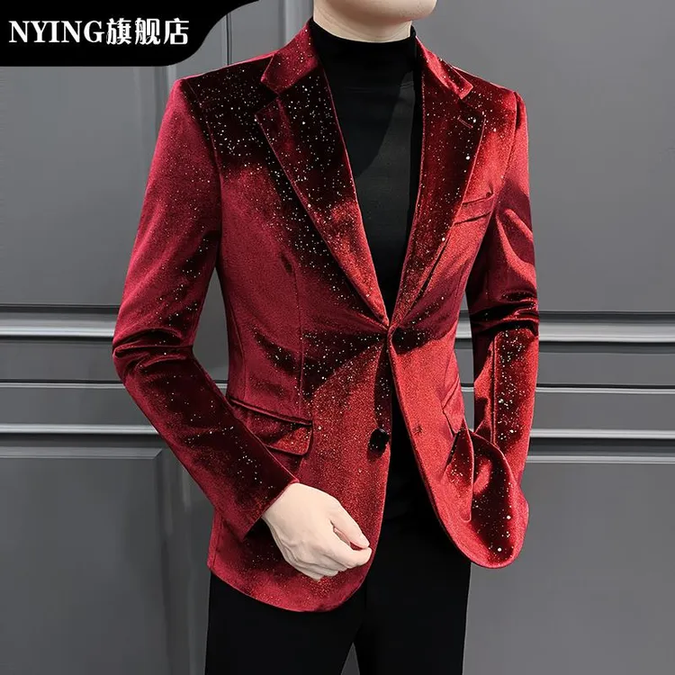 NYING男士西装外套春秋2025新款主持人礼服高级感歌手演出西服男