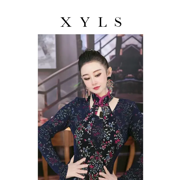 女装连衣裙弹力印花T007063