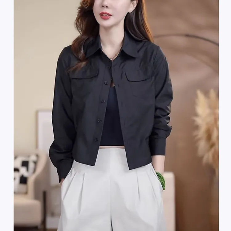 薄外套2025辣妹新款衬衣女春季设计纯欲修身长袖气质休闲衬衫上衣