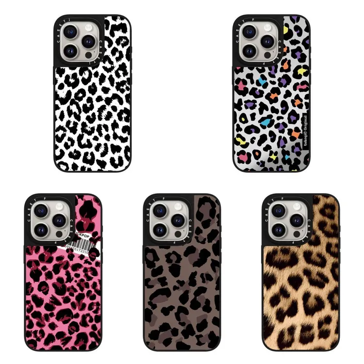 case日韩艺术豹纹iPhone16promax手机壳13镜面15潮牌14pro个性12