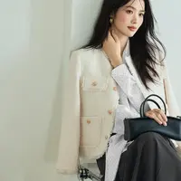 【衣衣专属】伊芙丽手工拉毛小香风设计感亮丝女外套秋季1FC912741