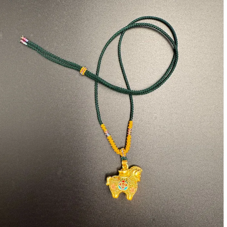 足金999黄金 珐琅彩唐马 珐琅彩唐马 马上来财生肖马5D过年好礼