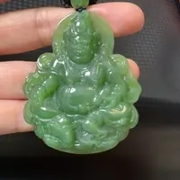 颈饰未镶嵌和田玉大黄财神卡60尺寸