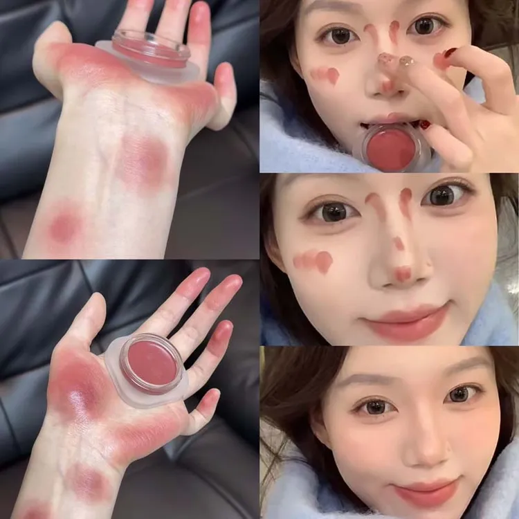 心动梦幻腮红膏2025新款空气感低饱和灰粉膨胀色晒红泥女元气显嫩