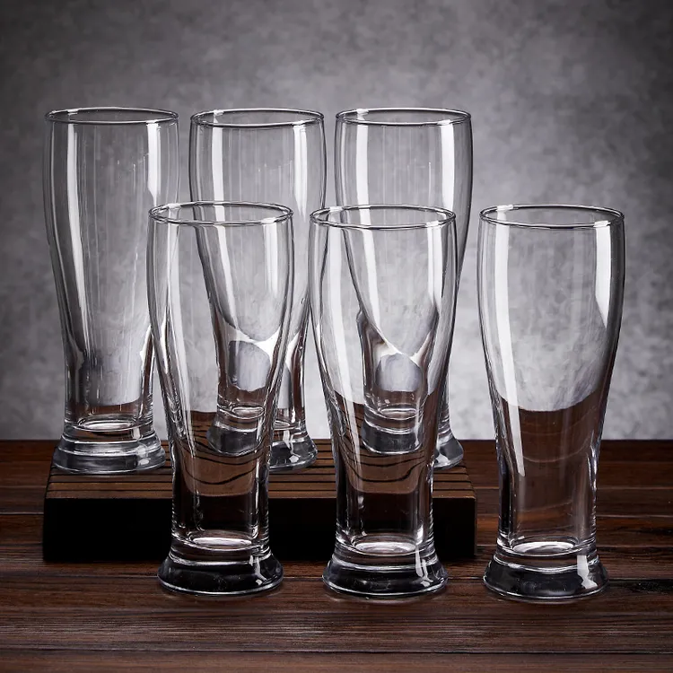 【6只装】玻璃啤酒杯大容量加厚精酿啤酒专用杯网红收腰扎啤杯酒杯