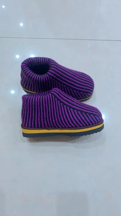 【冬季新款34-35脚】纯手工编织毛线棉鞋小码靴冬季保暖防滑成品鞋