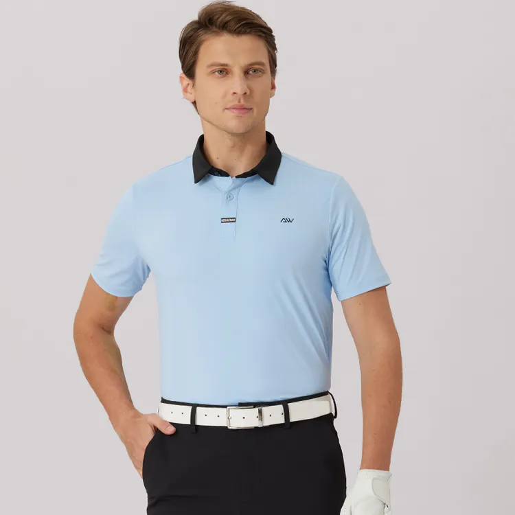 夏季新款高尔夫男装冰感速干翻领短袖T恤高尔夫服装男透气polo衫