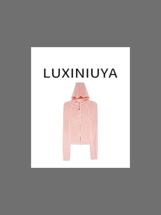 【LUXINIUYA】 瑜伽透气网纱防晒长袖连帽外套#CX3729