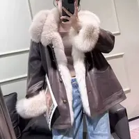 【千拉诺】（白鹅绒）100%巨暖！长款大狐狸毛鹅绒服6323