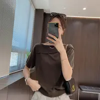 IMFLY金小金自制女装 针织衫DYW9718早秋气质不规则一字领上衣