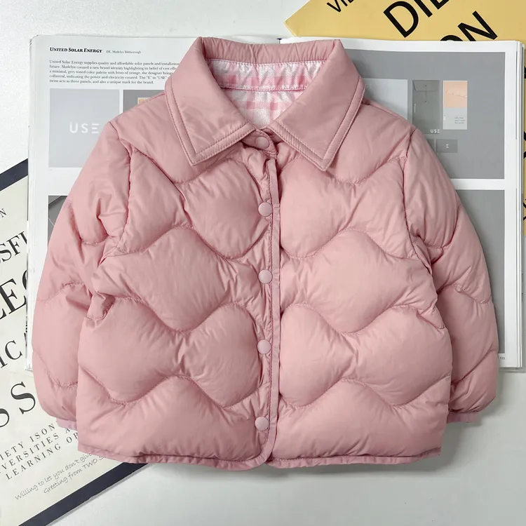 【三防双面穿衬衫羽绒 】婴儿童衣服宝宝羽绒外套秋冬白鸭绒轻薄I9