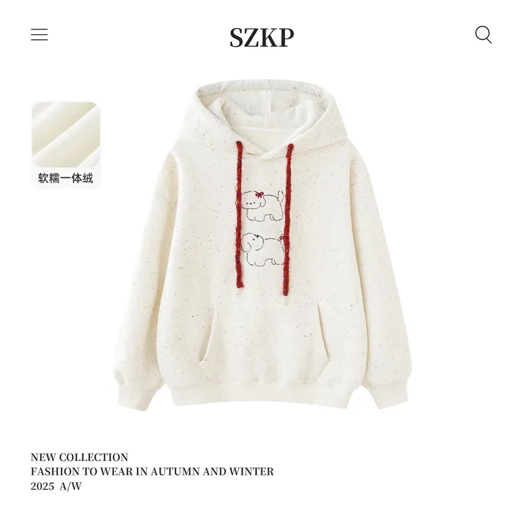 SZKP冬季新款女童装保暖上衣中大童休闲儿童加绒卫衣YNYD556429