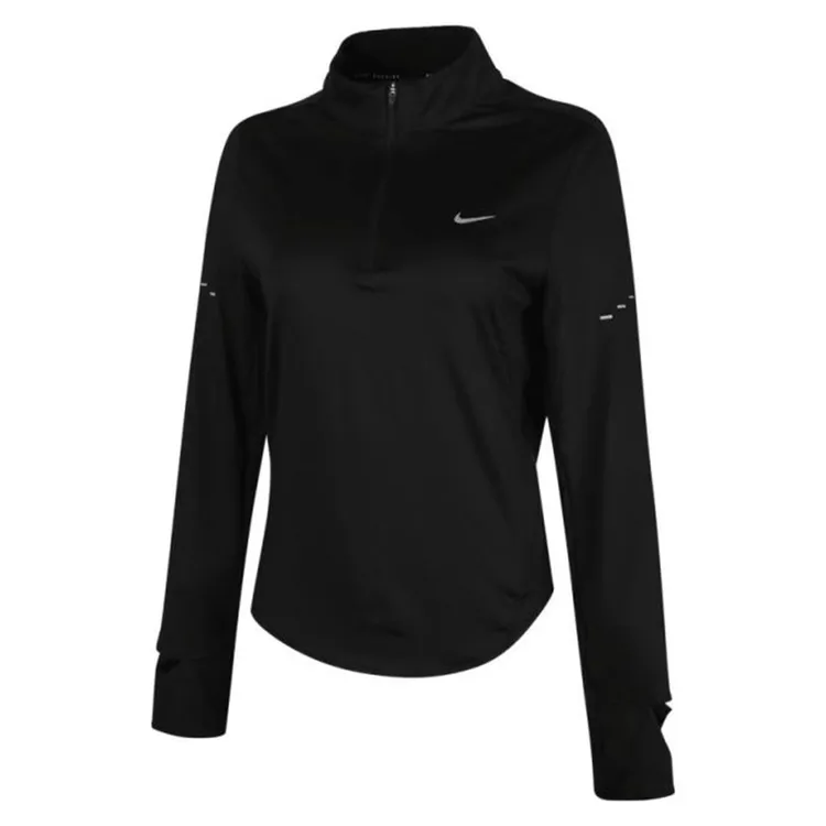 NIKE耐克女子 W NK SWIFT DF UV HZ TOP针织有领长T恤HQ0500-010