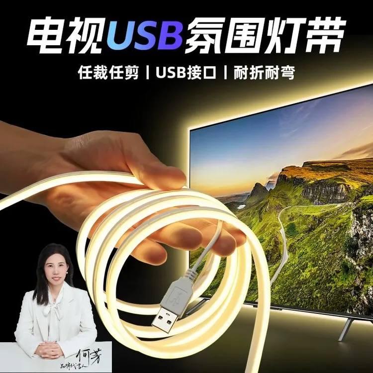 【智能家居】电视氛围灯led灯带5V低压自粘式单色灯条USB插口