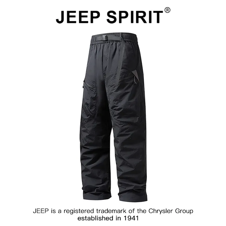 JEEPSPIRIT吉普户外羽绒裤男款2025新款防风防水保暖白鸭绒登山裤