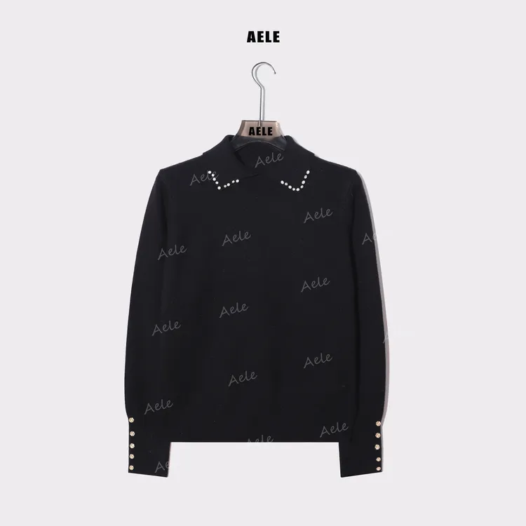 AELE针织翻领套头款长袖针织衫时尚设计师套衫毛衣 X855 5109 AD