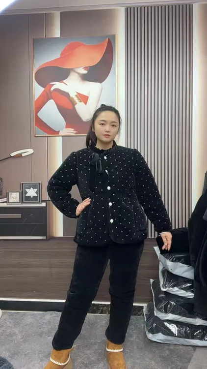 冬季睡衣棉服长裤保暖厚款女装黑色休闲家居服套装