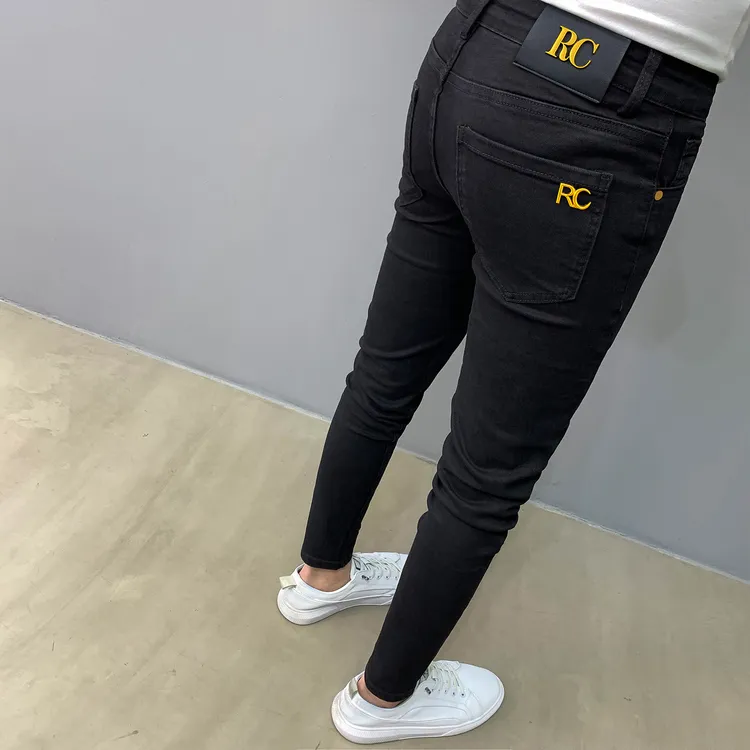 秋冬季黑色九分牛仔裤男百搭潮流修身小脚显瘦弹力休闲时尚韩版