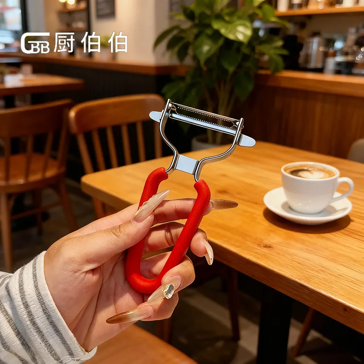 日系U型削皮器家用多功能硅胶手柄超薄大片口径削片器削皮刀
