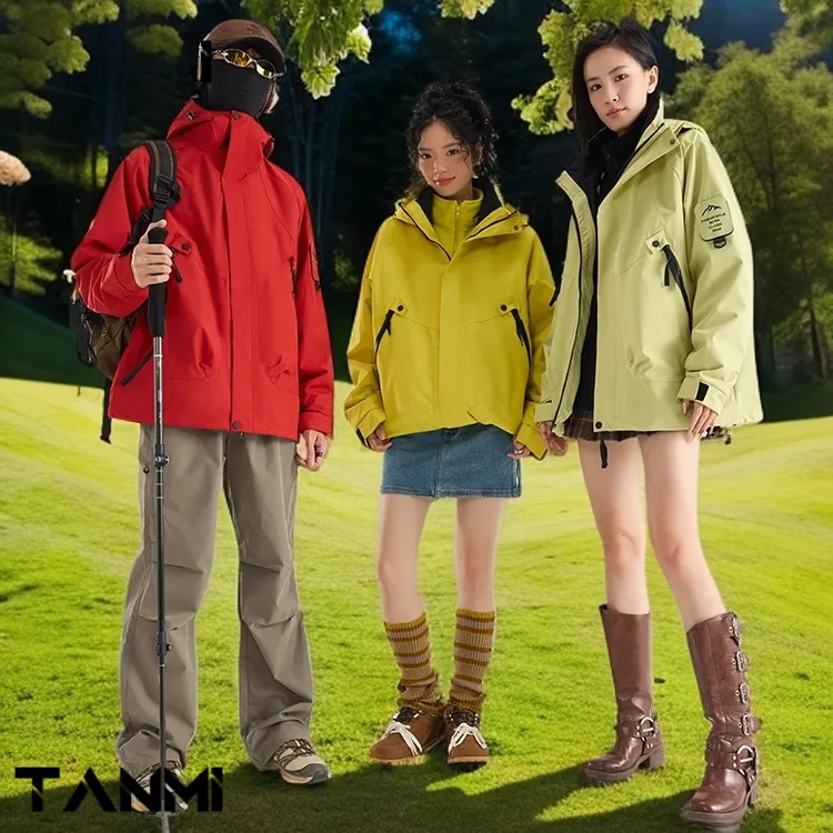 探觅正品新款冲锋衣三合一防风防水外套可拆卸内胆男女保暖登山服