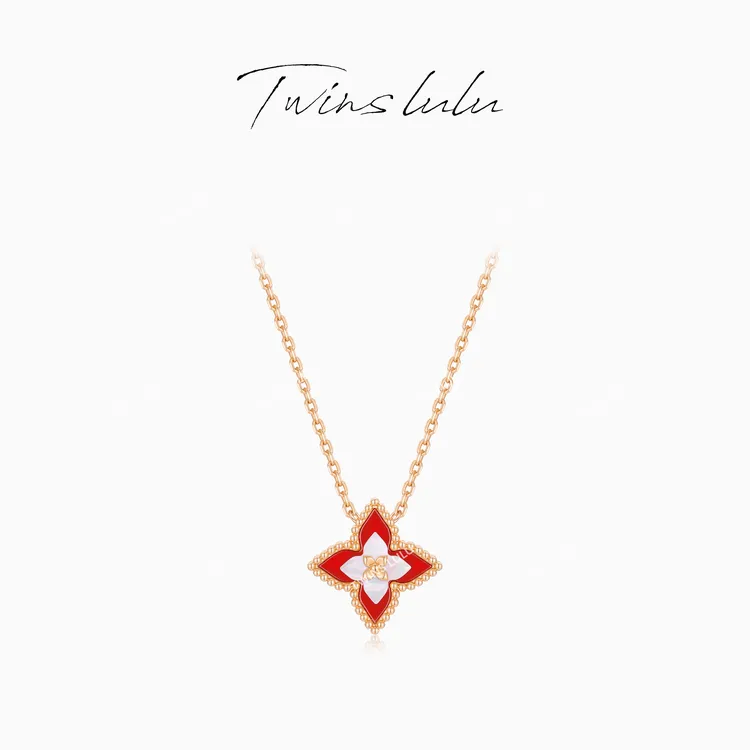 TWINS LULU 镀K金ins风简约大气精致高级感小众老花项链TSJ9780