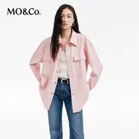 【贤哥专享】MOCO春雾粉色蛋白皮重工压胶口袋夹克外套MBD1JKT031