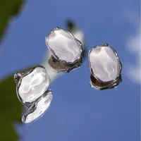 黄铜仿水晶耳饰 阿琳ALIN轻奢小众高级百搭耳环戒指开口度假耳饰