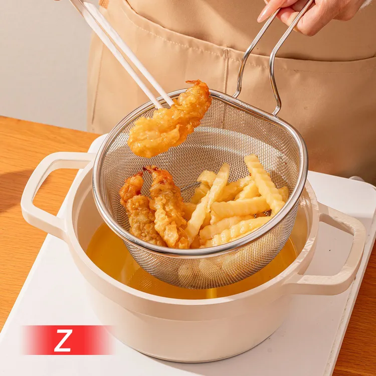 Z油炸漏勺不锈钢煮面网捞家用深型油炸网篮网红居家实用小物件