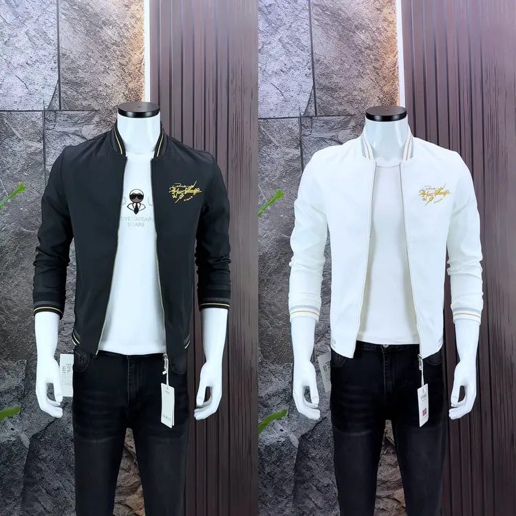 欧洲站轻奢刺绣春秋款夹克潮流时尚韩版棒球服中青年男士修身外套