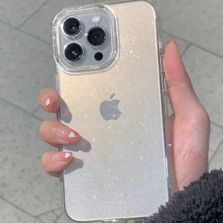 高级感透明闪粉适用苹果17/15promax16手机壳iPhone14pro手机壳