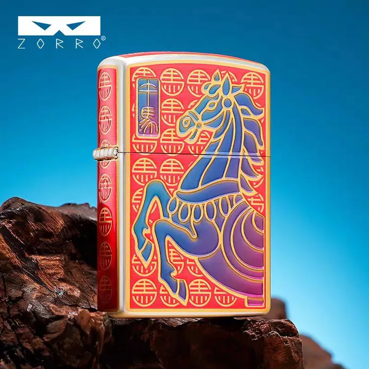 ZORRO佐罗三代2026红禧福马年年度机 镀银夜光 煤油防风打火机