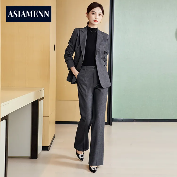 高端职业装女士秋冬西装套装时尚设计感西服2025年厚款正装工作服